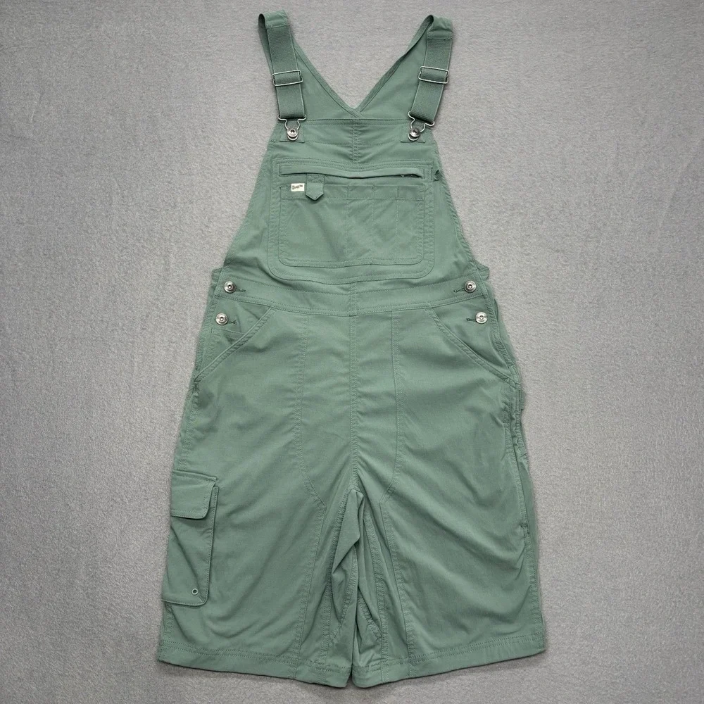 Duluth Trading Bib Overalls Womens S Green Heirloom Gardening Cargo Pockets - Picture 2 of 9